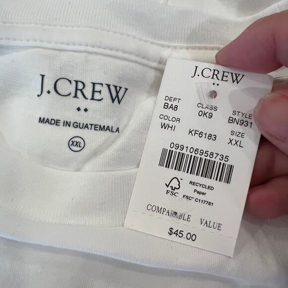 NWT J. Crew Men's White W/Car with Bike Graphic Tee - SIZE XXL - Picture 4 of 7